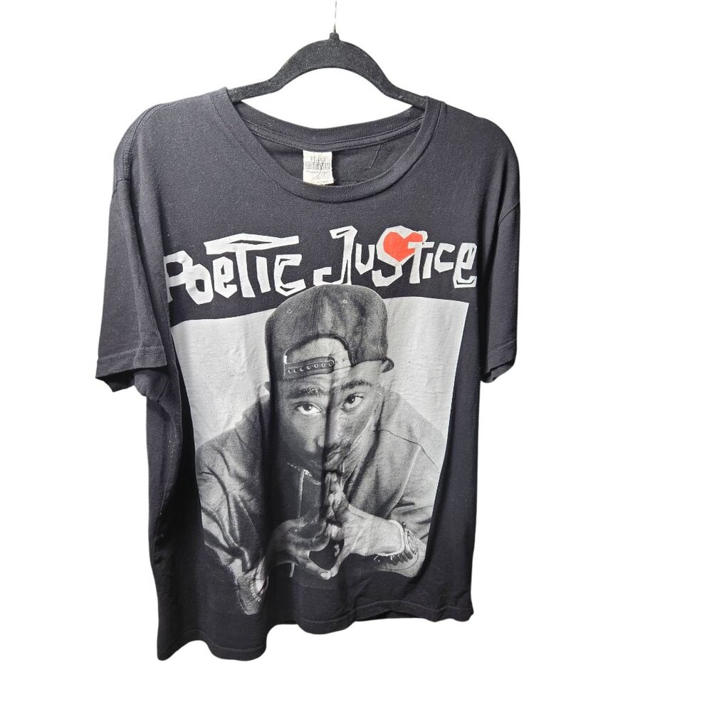 Poetic Justice Tupac Graphic Tee Black L Pro Champ Premium Cotton